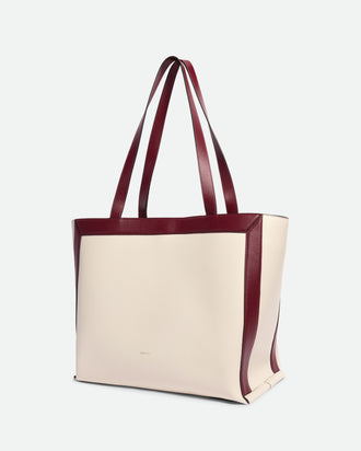 Ida Tote Medium - Buttercream / Bordeaux