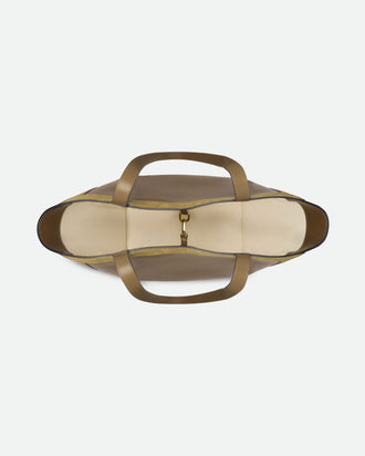 Ida Tote Medium - Cabana / Khaki Suede