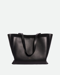 Ida Tote Medium - Black / Black Suede