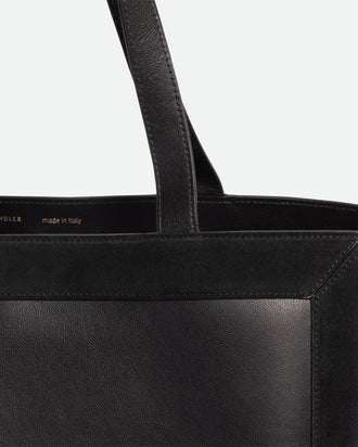 Ida Tote Medium - Black / Black Suede