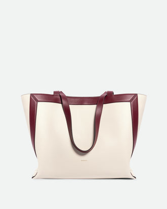 Ida Tote Medium - Buttercream / Bordeaux