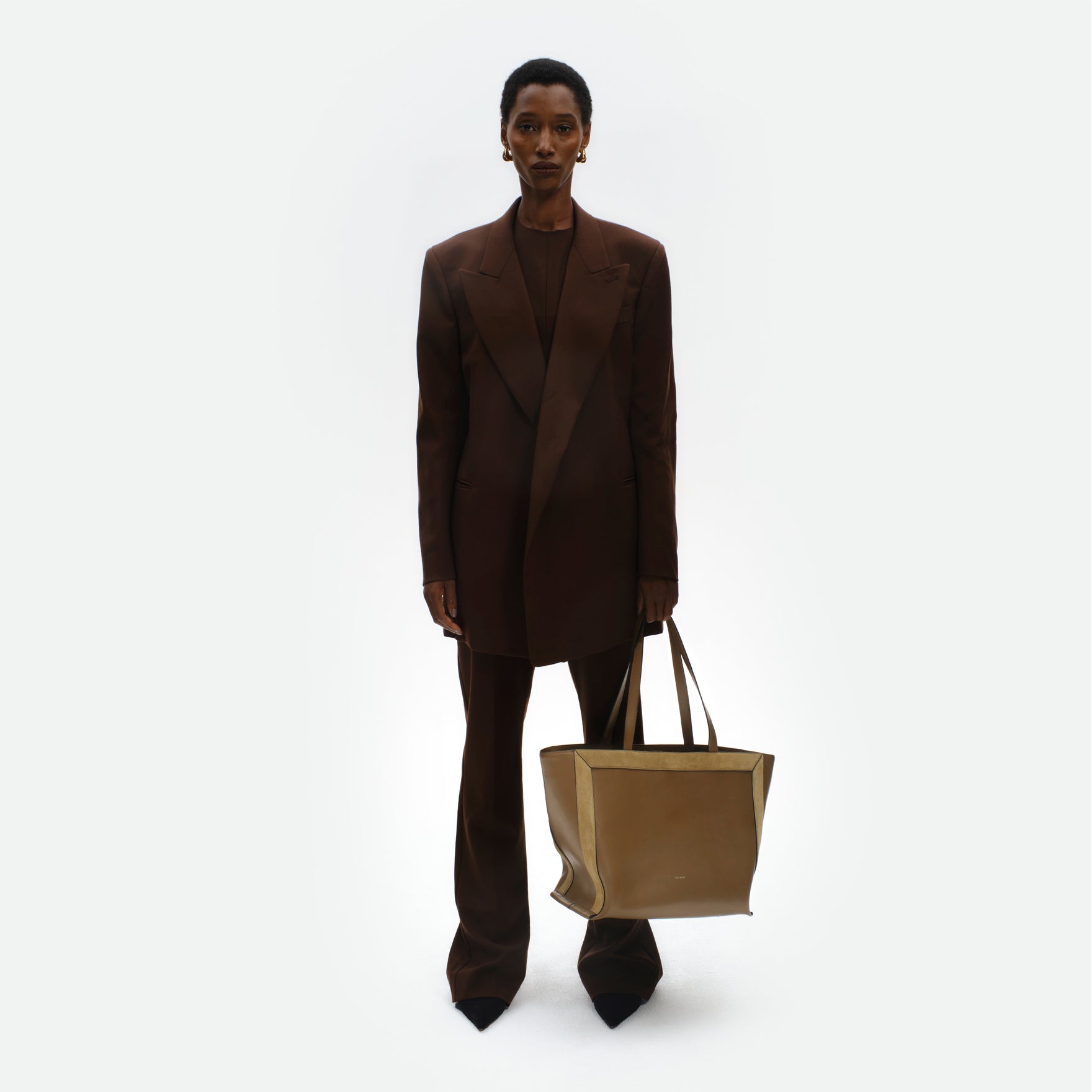 Ida Tote Medium - Cabana / Khaki Suede