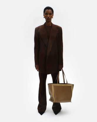 Ida Tote Medium - Cabana / Khaki Suede