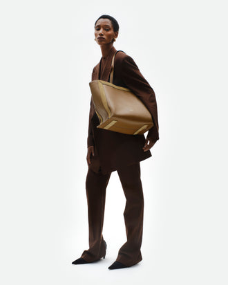 Ida Tote Medium - Cabana / Khaki Suede