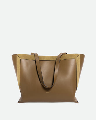 Ida Tote Medium - Cabana / Khaki Suede