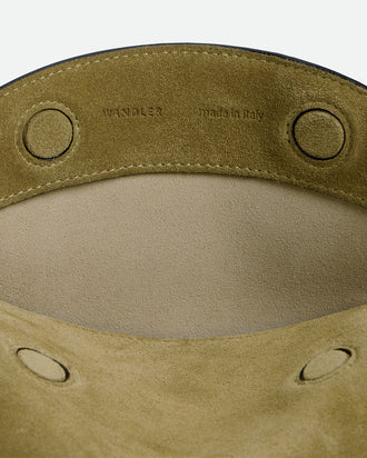 Penelope Slouch Bag - Khaki Suede