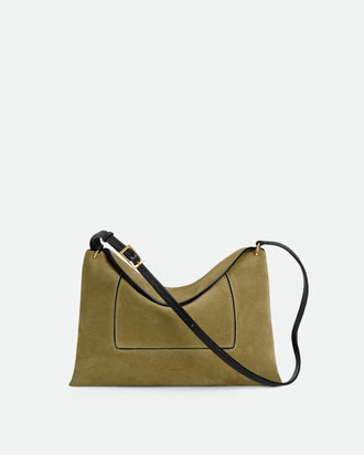 Penelope Slouch Bag - Khaki Suede