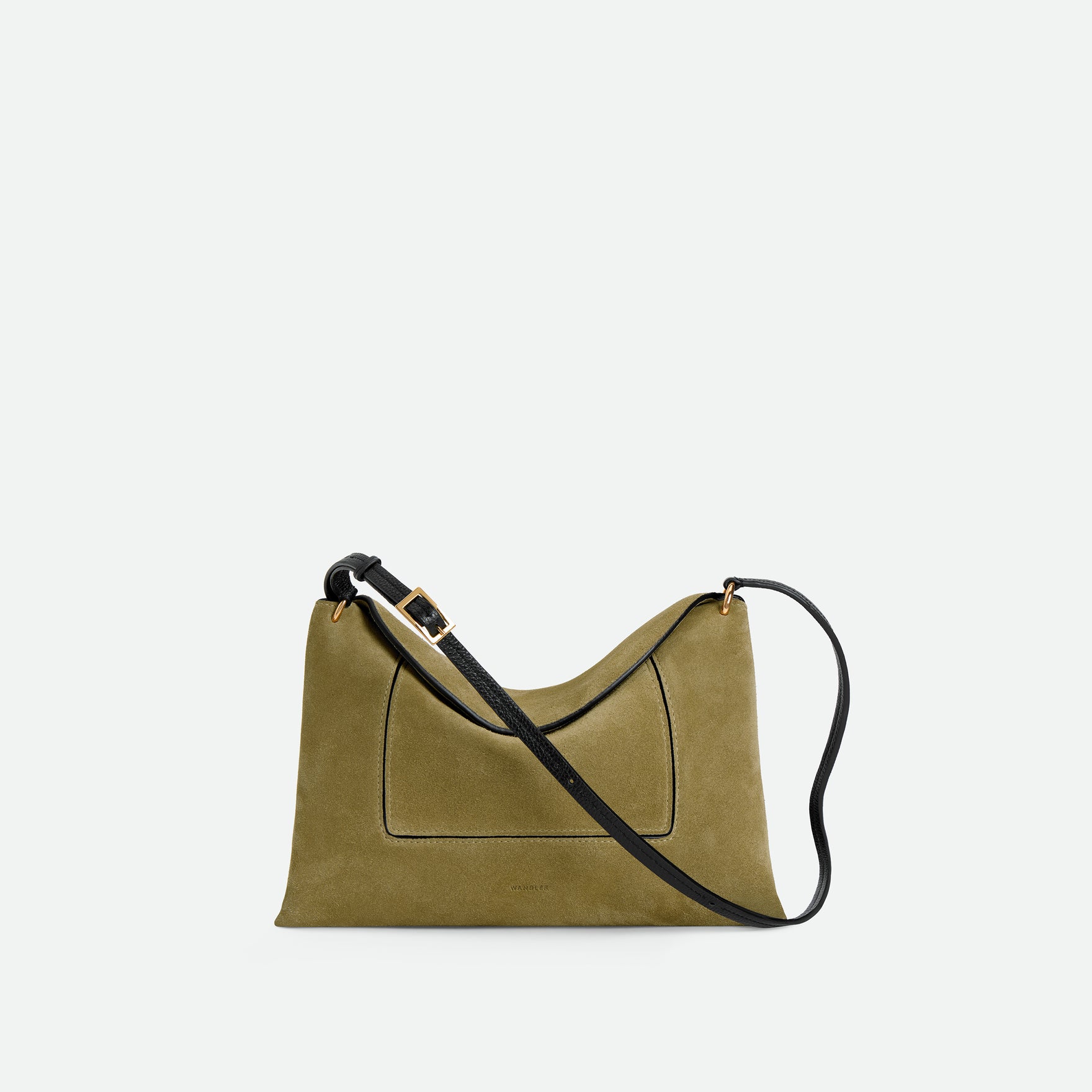 Penelope Slouch Bag - Khaki Suede