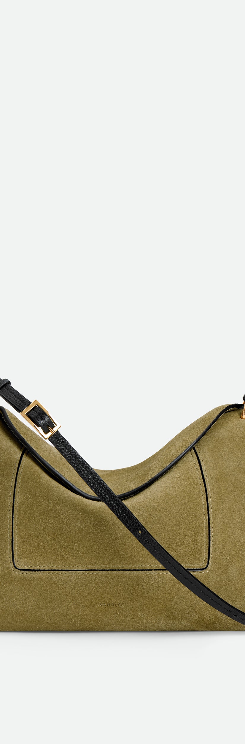 Penelope Slouch Bag - Khaki Suede