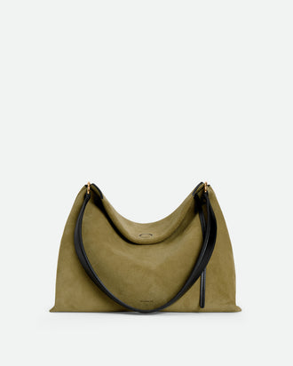 Penelope Tote Small - Khaki Suede / Black