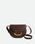 Wandler Veneto Crossbody Bag in Soil Caviar calf leather with oversized golden clasp hardware and structured silhouette, front view. 