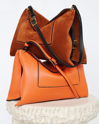 Penelope Slouch Bag - Saddle Suede