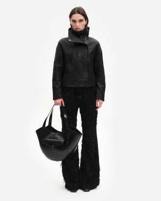 Hortensia Slouch Tote - Black Glaze