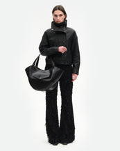 Hortensia Slouch Tote - Black Glaze