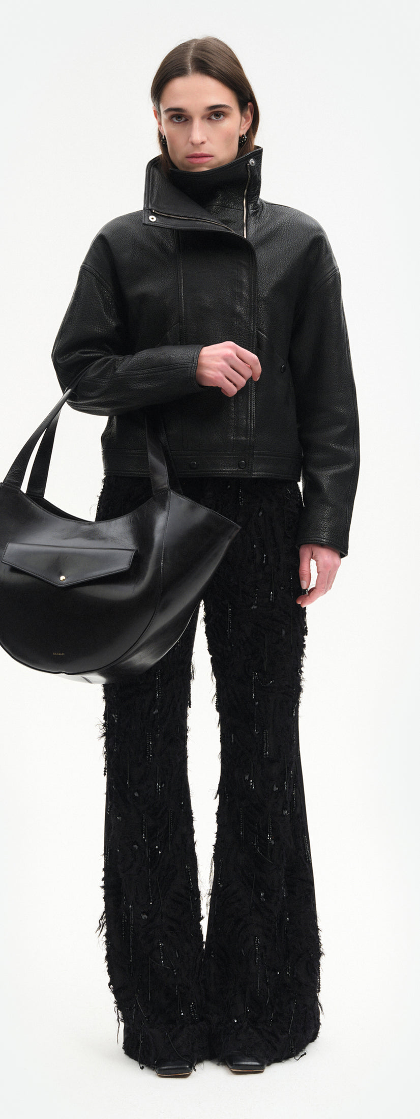 Hortensia Slouch Tote - Black Glaze