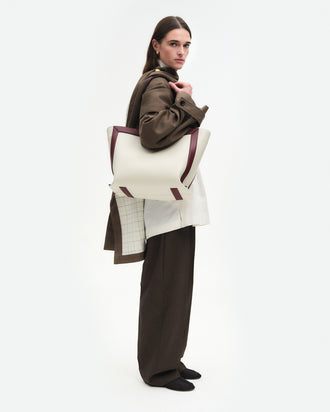Ida Tote Medium - Buttercream / Bordeaux