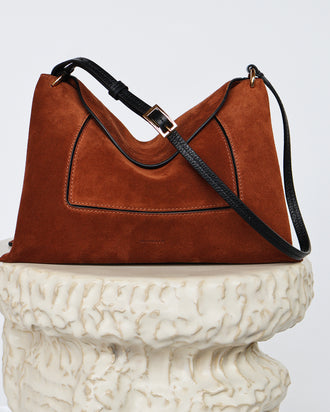 Penelope Slouch Bag - Saddle Suede