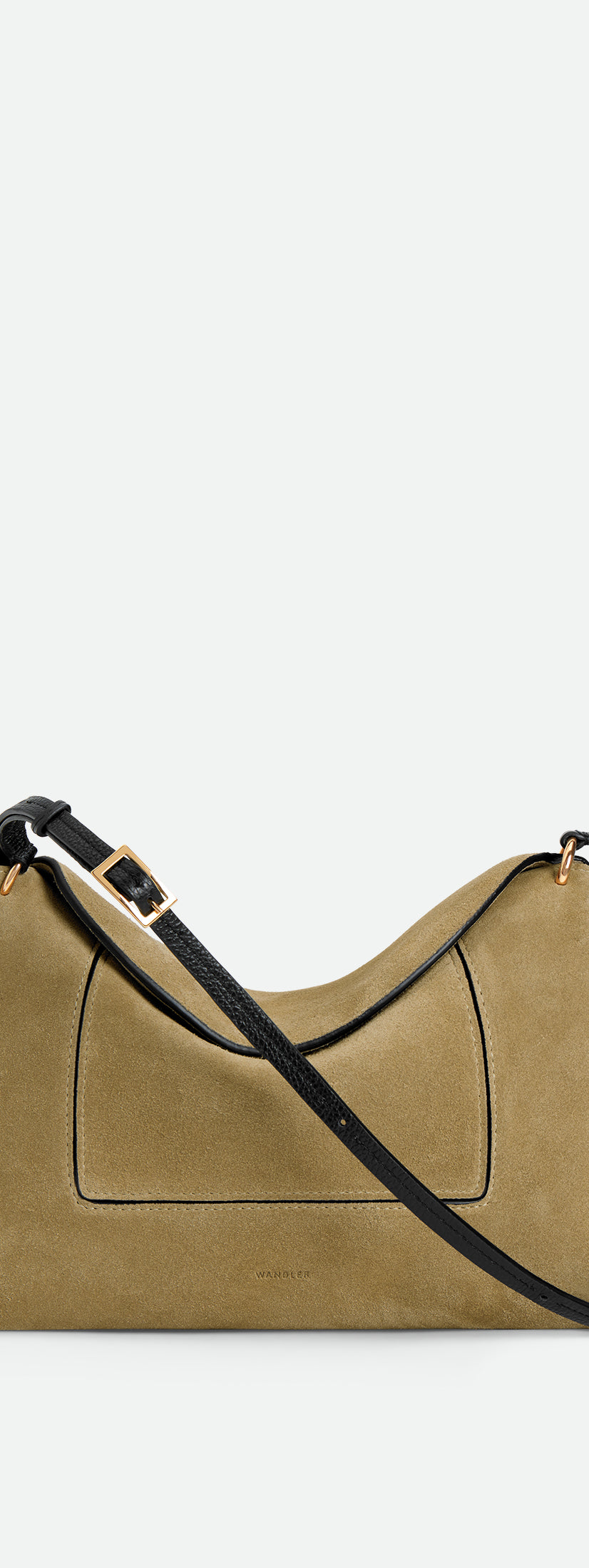 Penelope Slouch Bag - Khaki Suede