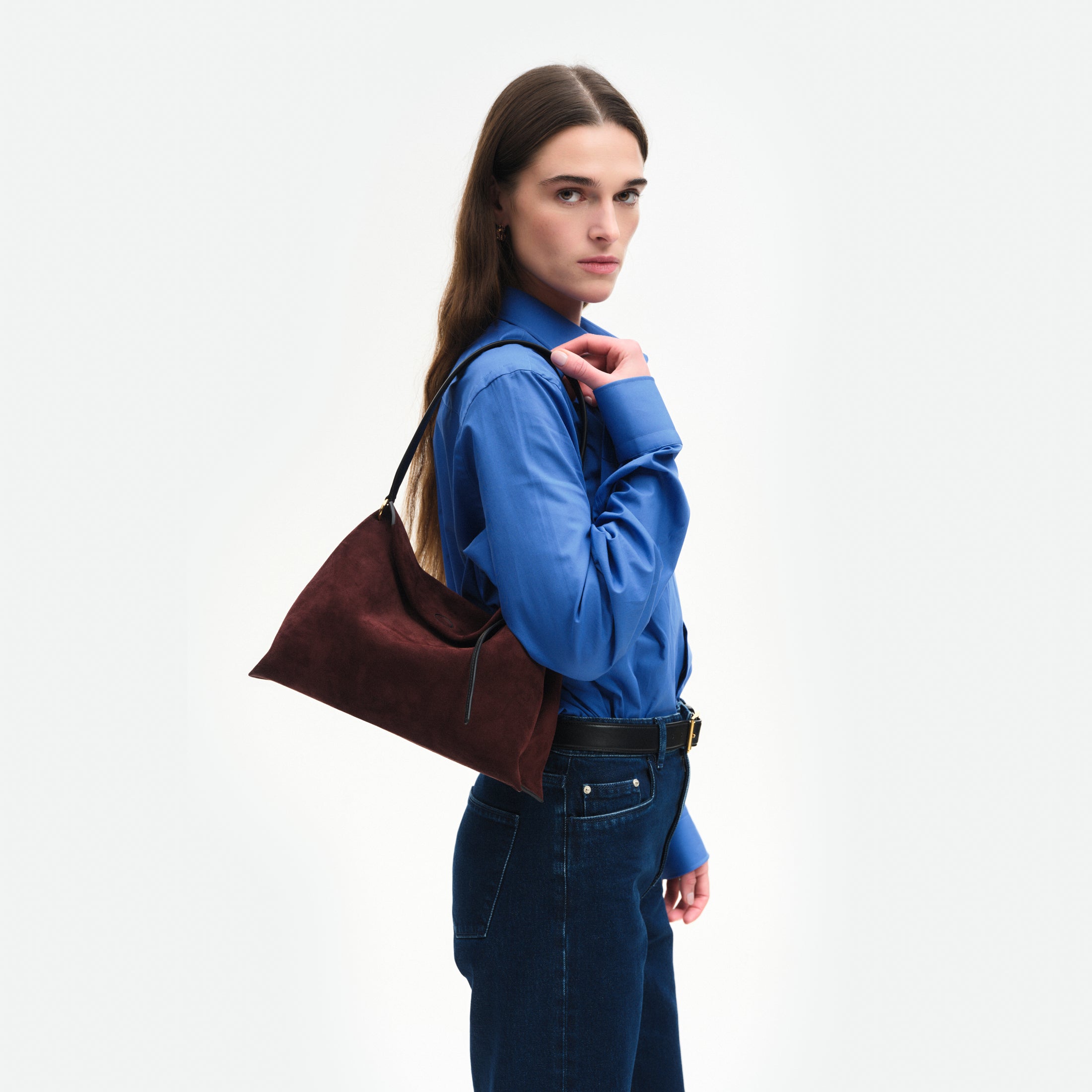 Wandler Penelope Tote Small Acai Suede / Black – Wandler.com