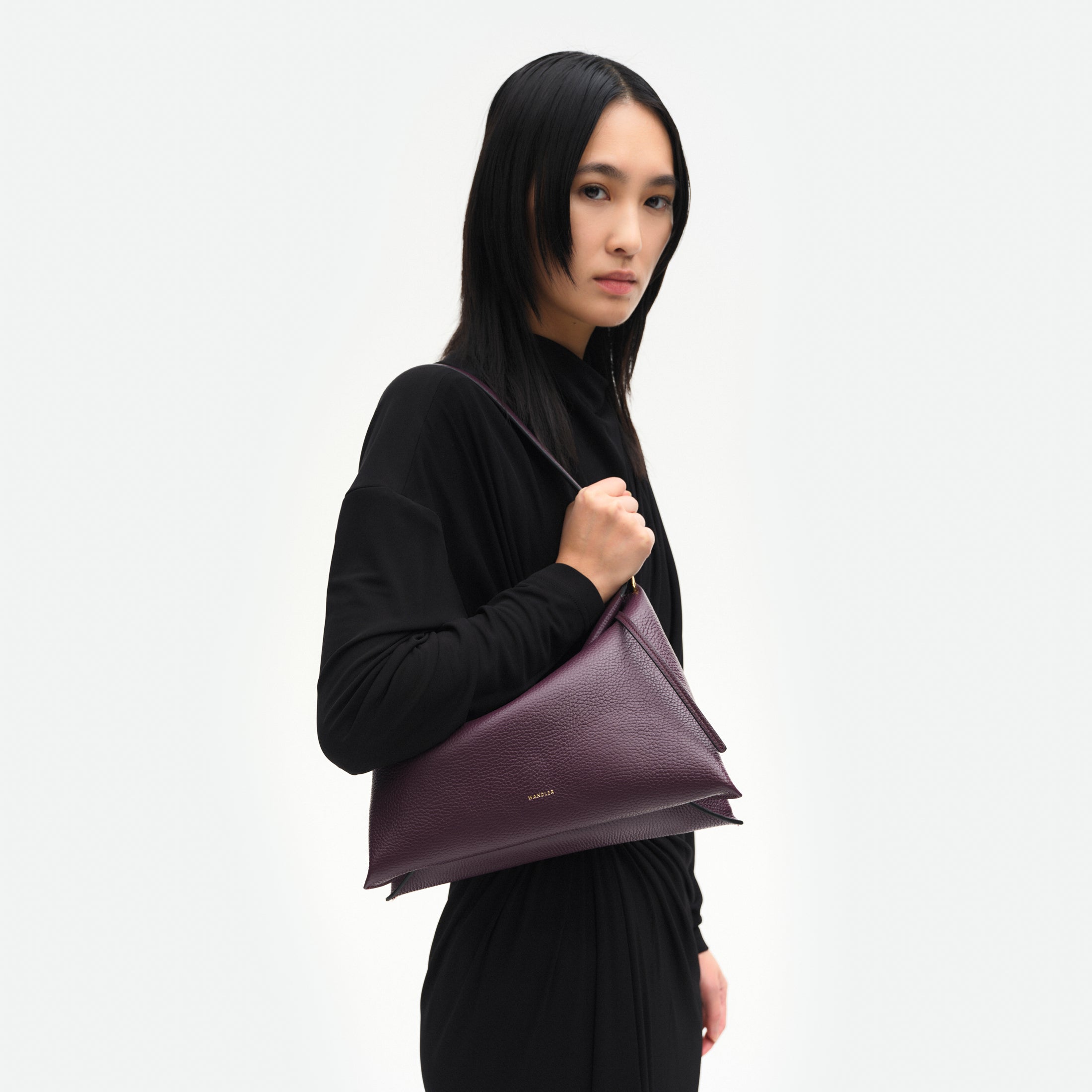 Penelope Slouch Bag - Aubergine Crust – Wandler.com