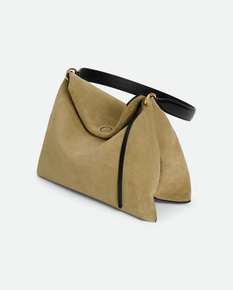 Penelope Tote Small - Khaki Suede / Black