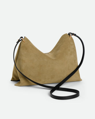 Penelope Tote - Khaki Suede / Black