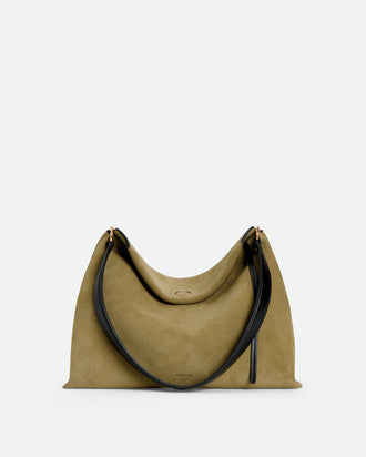 Penelope Tote Small - Khaki Suede / Black