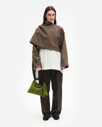 Penelope Tote Small - Verde Suede / Black