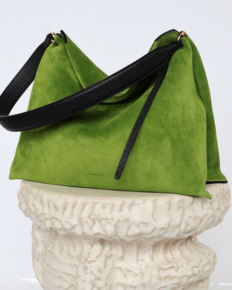 Penelope Tote Small - Verde Suede / Black