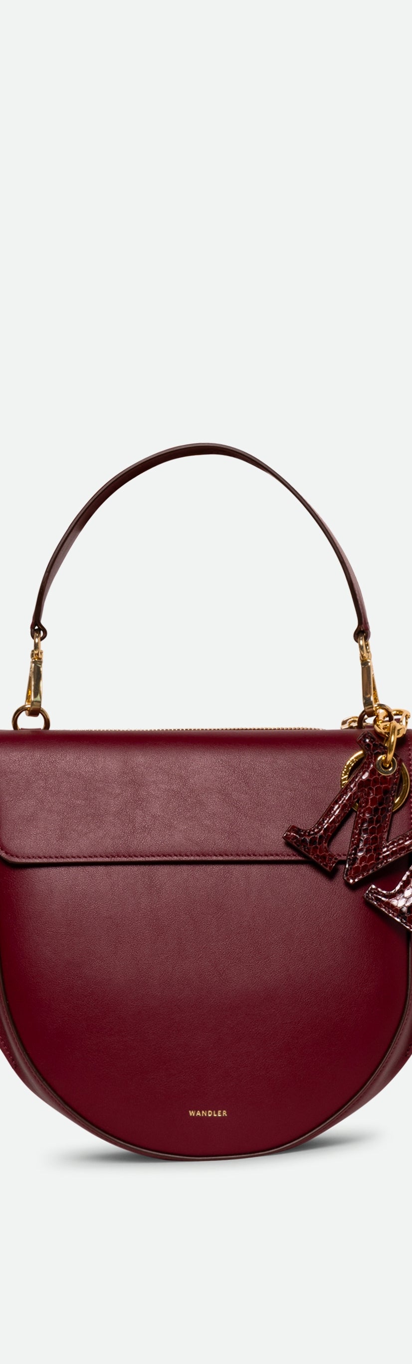 Bag Charm Letter - M - Bordeaux Python