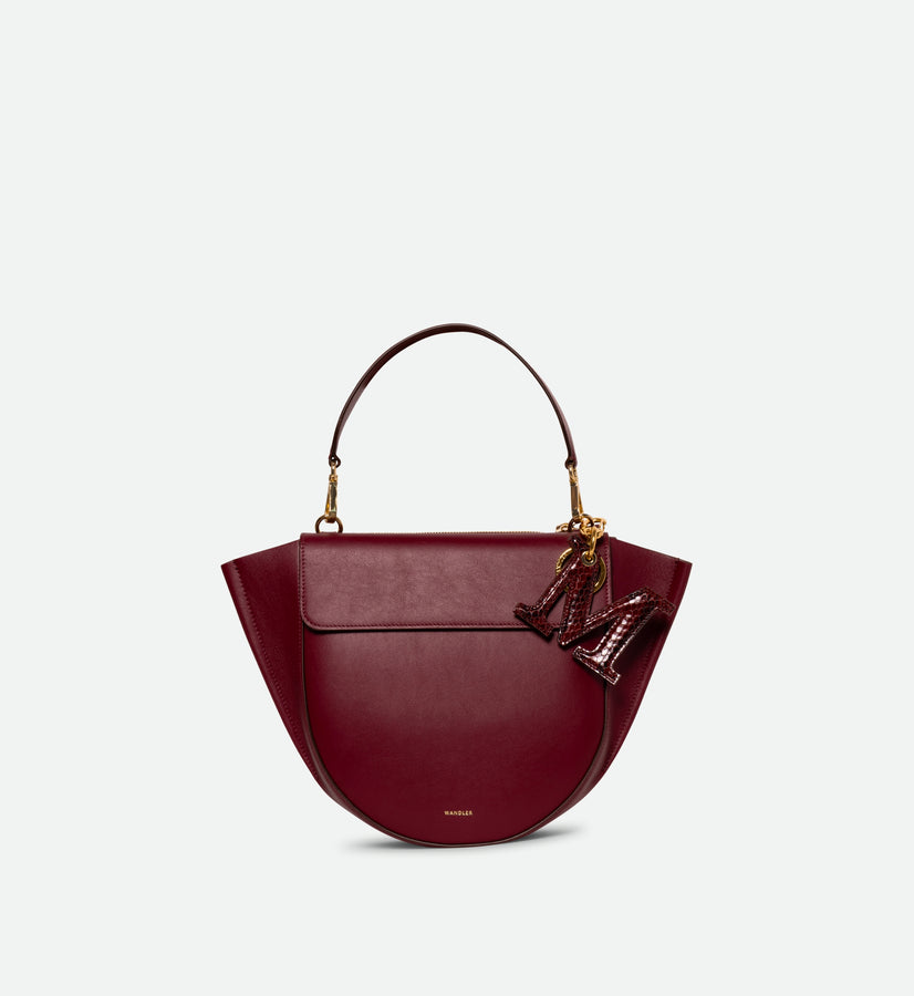 Bag Charm Letter - M - Bordeaux Python