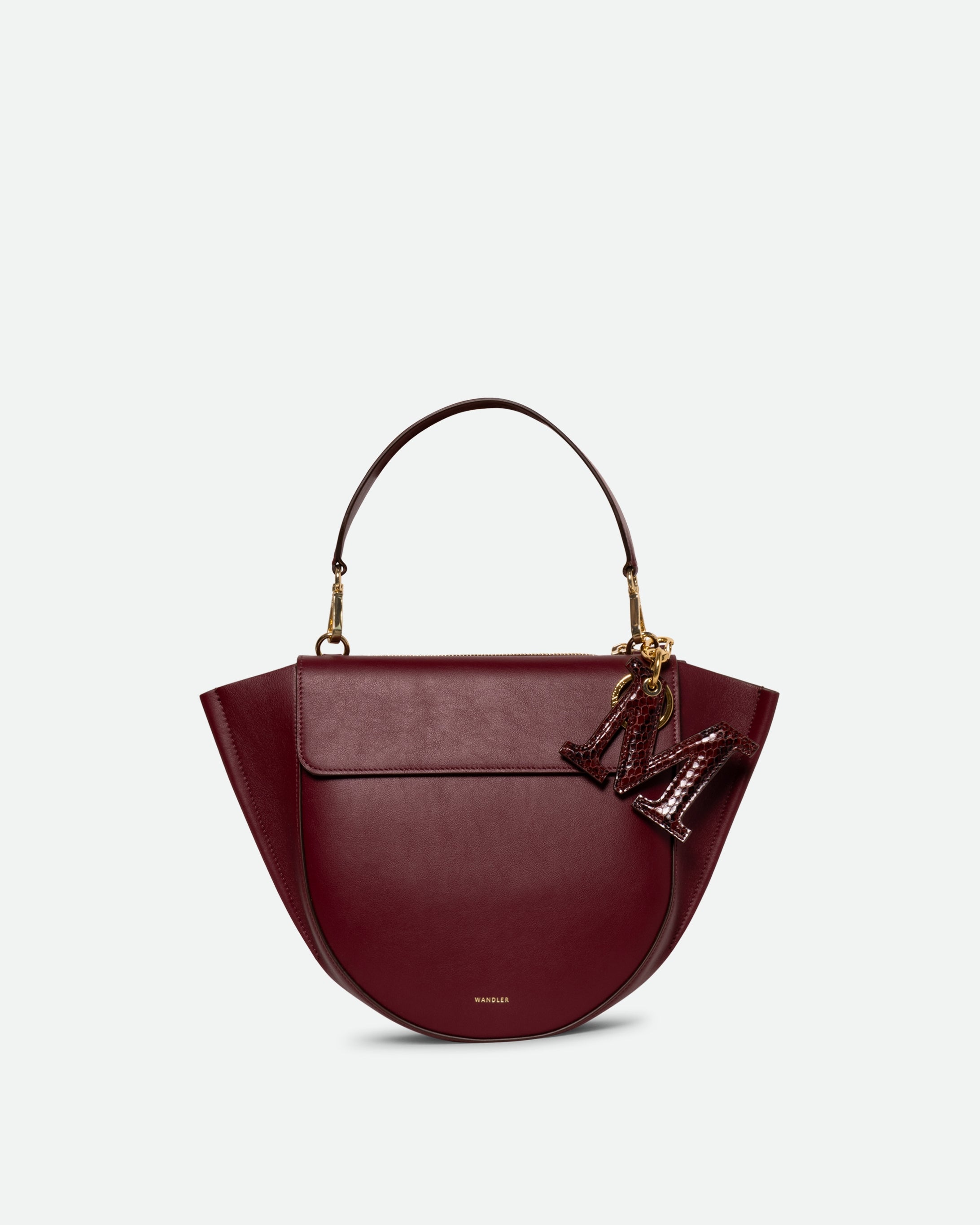 Bag Charm Letter - M - Bordeaux Python