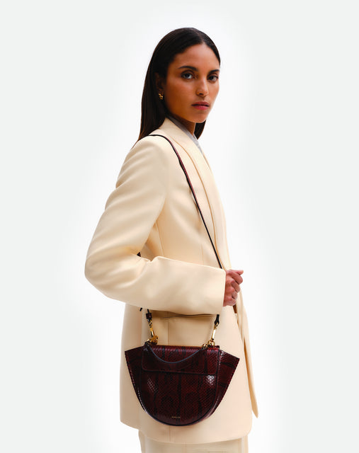 Hortensia Bag Mini - Bordeaux Python