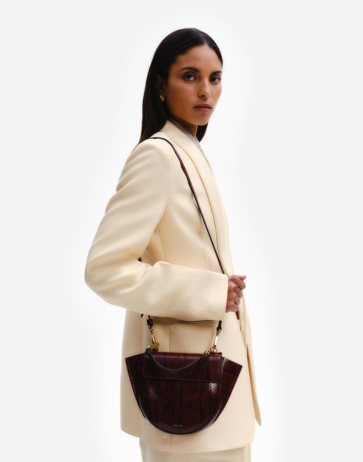 Hortensia Bag Mini - Bordeaux Python