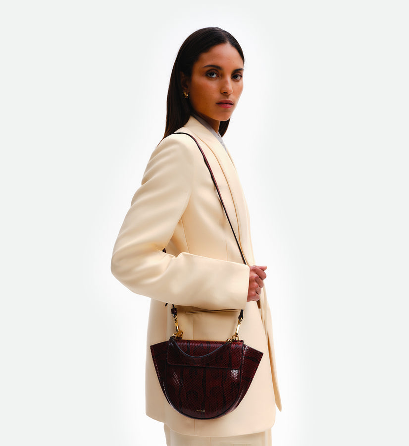 Hortensia Bag Mini - Bordeaux Python