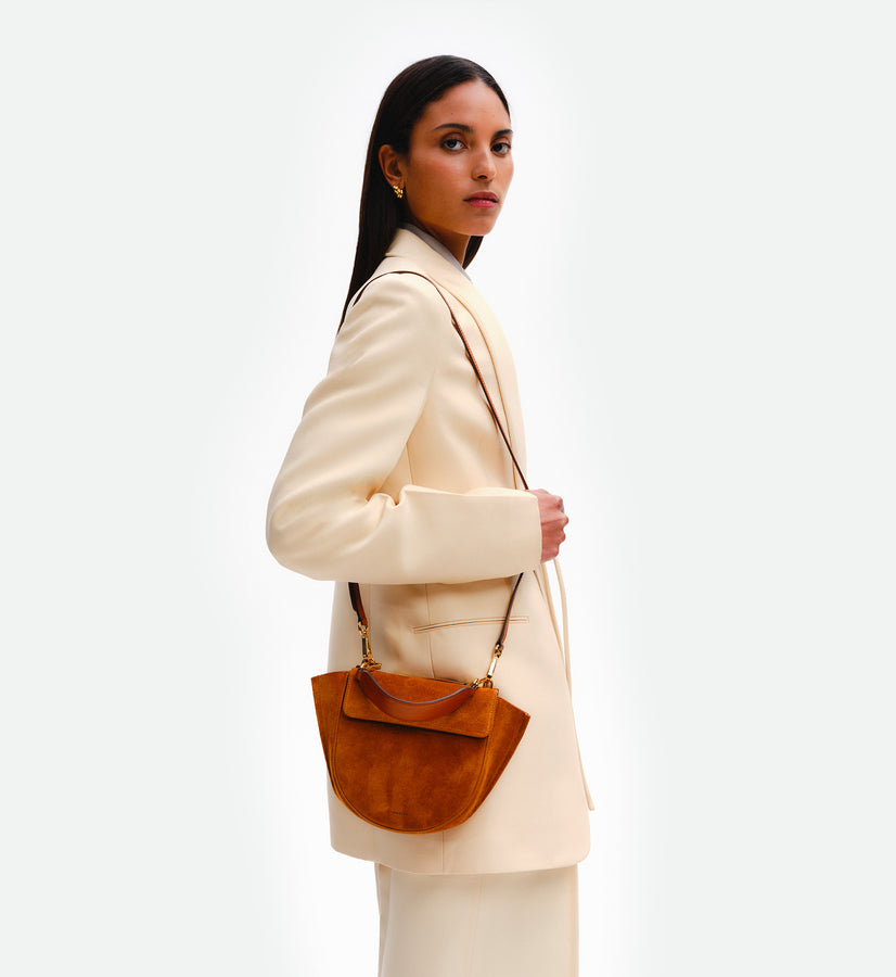 Hortensia Bag Mini - Cognac Suede