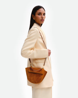 Hortensia Bag Mini – Cognacfarbenes Wildleder