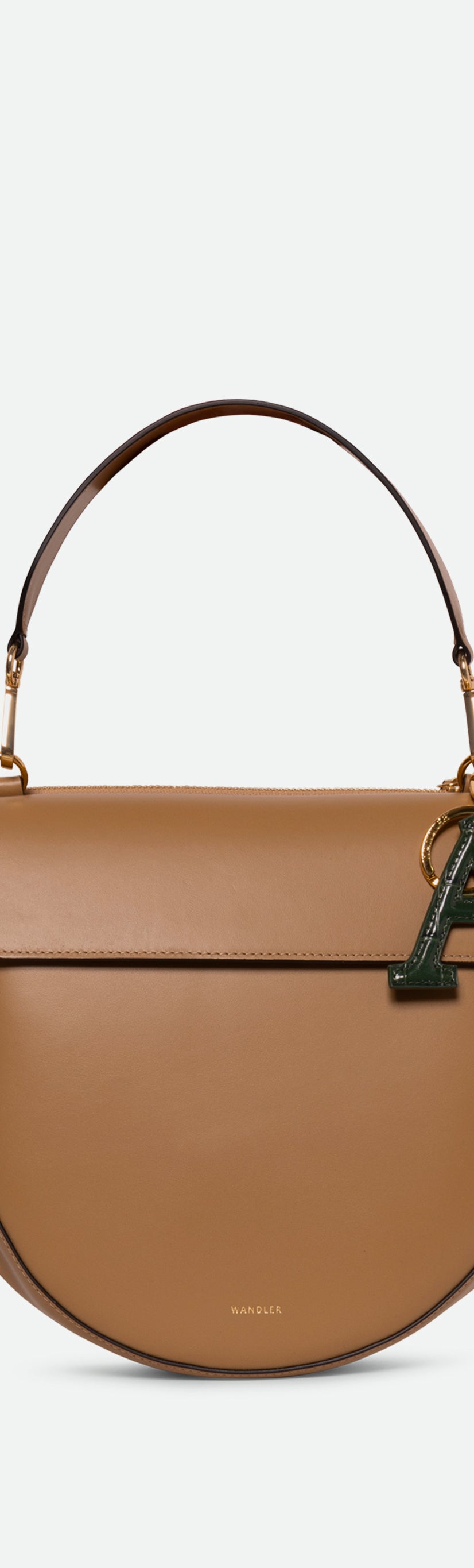 Bag Charm Letter - A - Olive Croco