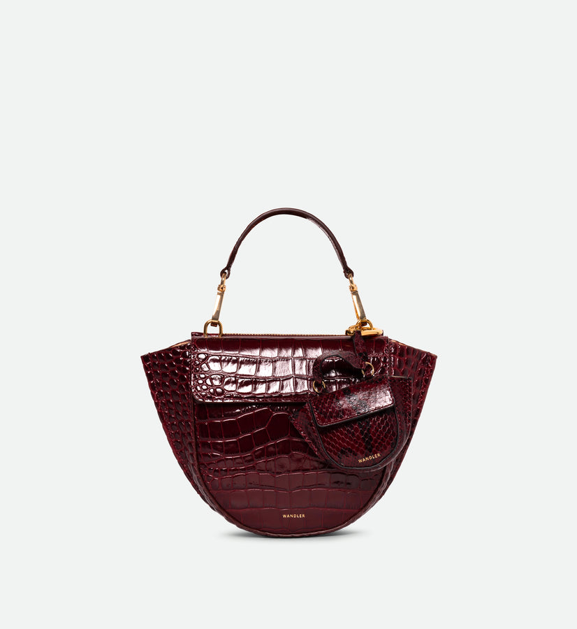 Hortensia Bag Mini - Bordeaux Python