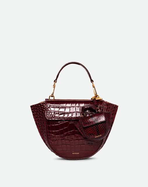 Hortensia Bag Mini - Bordeaux Croco