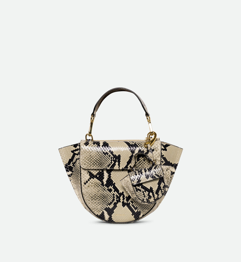 Hortensia Bag Mini - Black / White Python