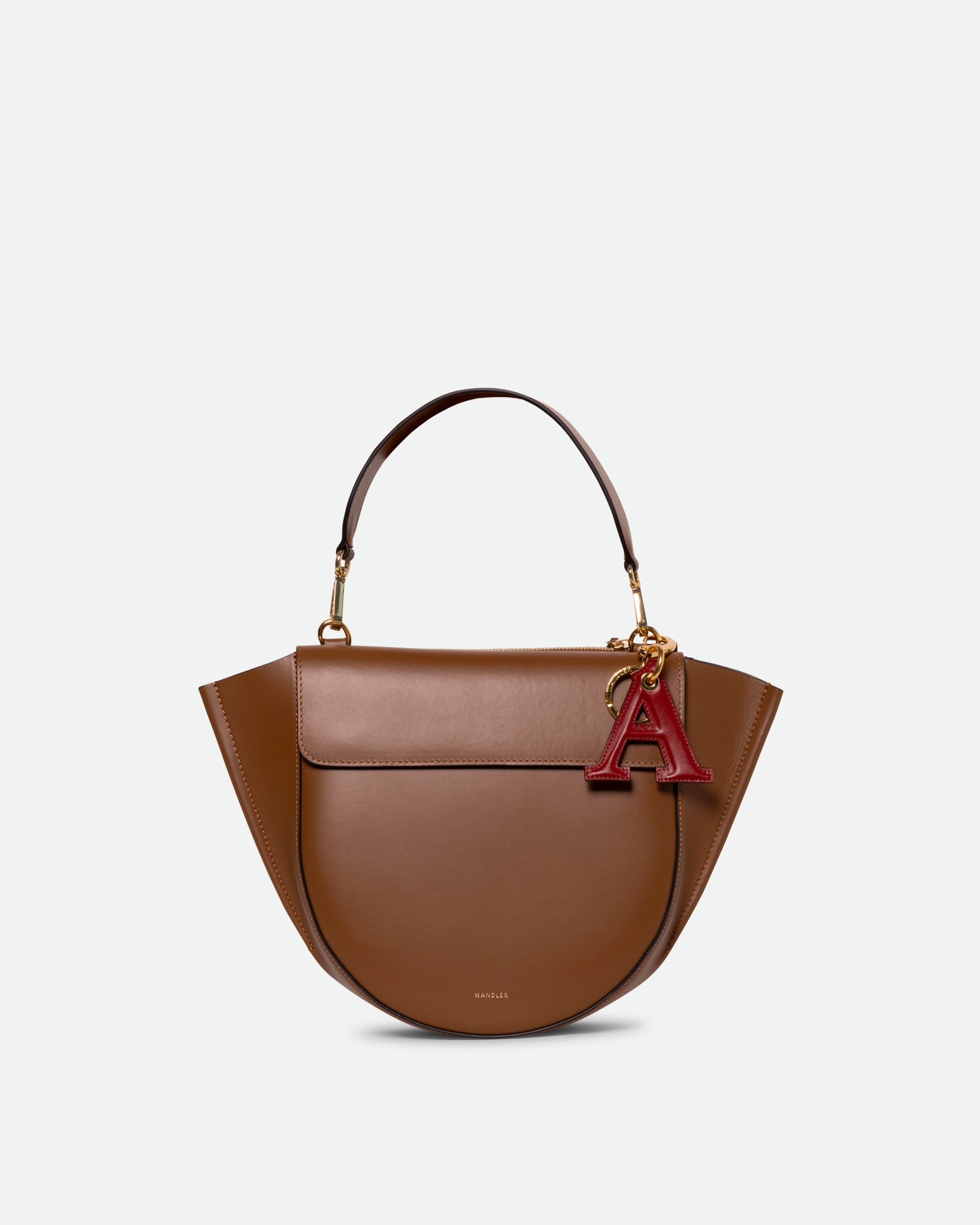 Bag Charm Letter - A - Mahogany