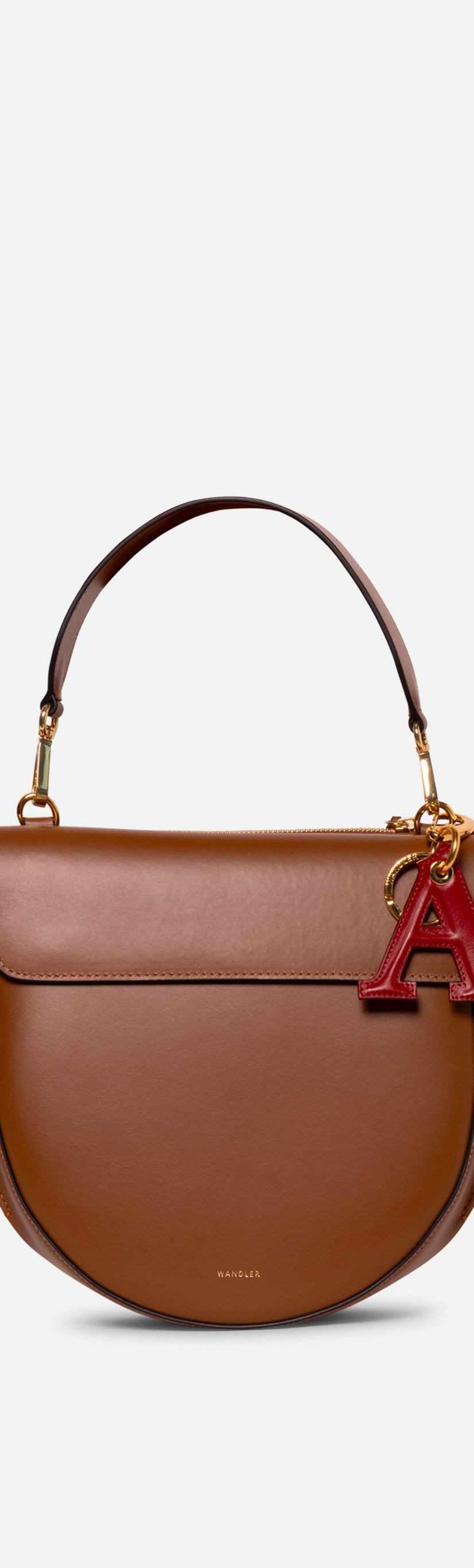 Bag Charm Letter - A - Mahogany