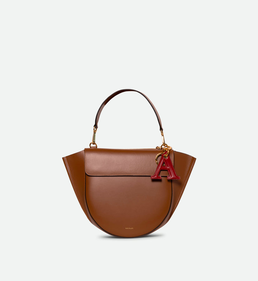 Bag Charm Letter - A - Mahogany