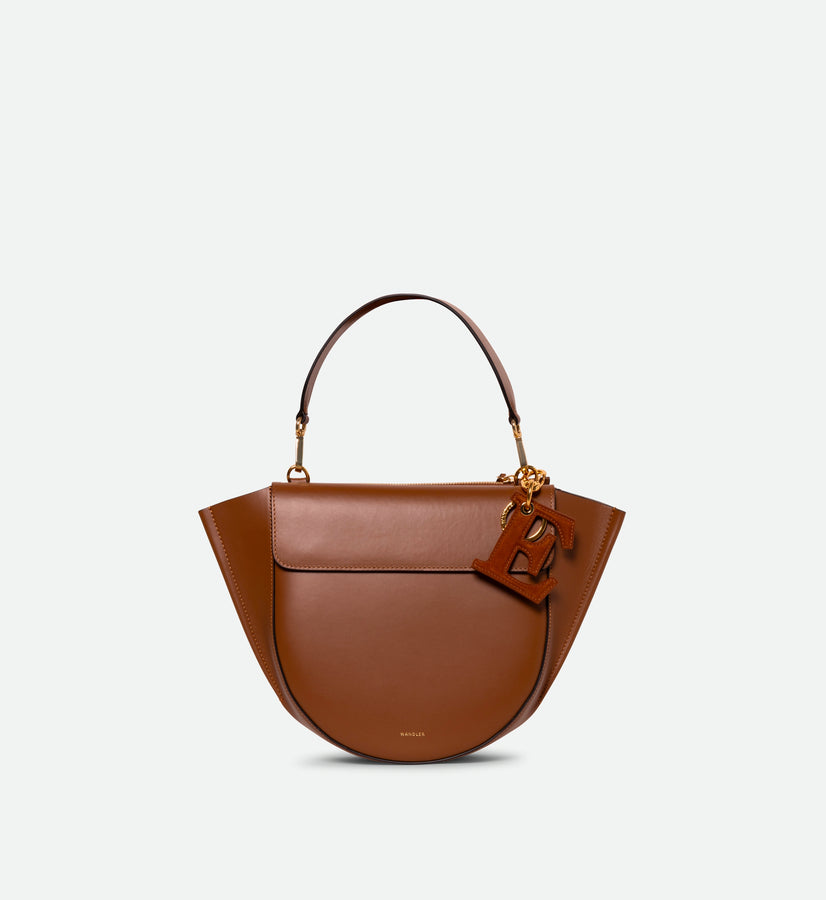 Bag Charm Letter - E - Tan Suede