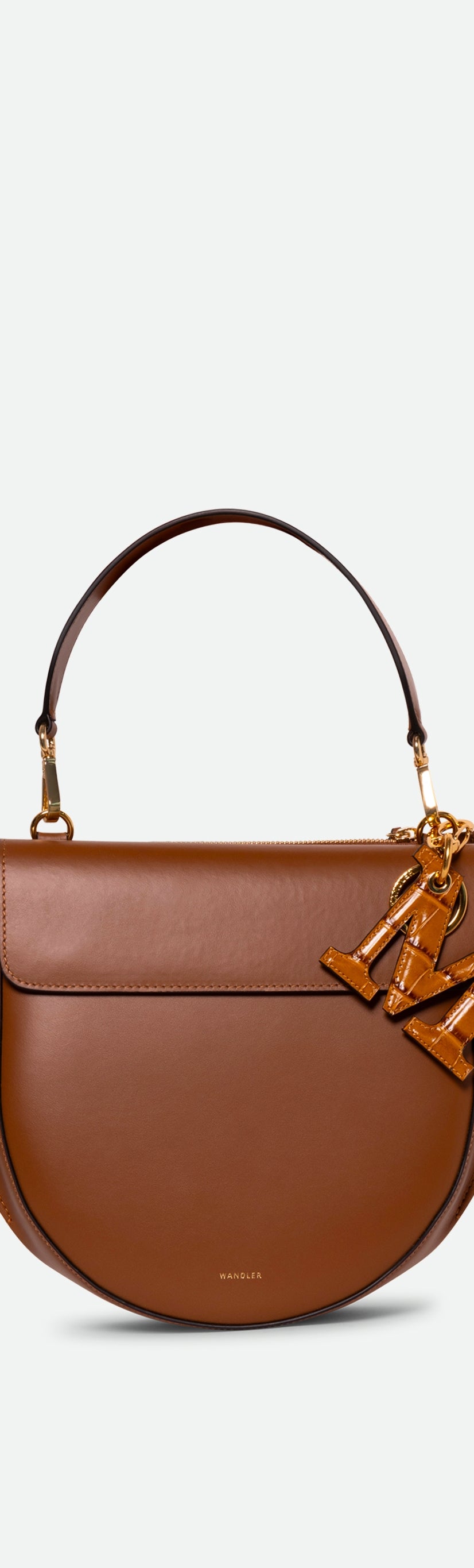 Bag Charm Letter - M - Saddle Croco