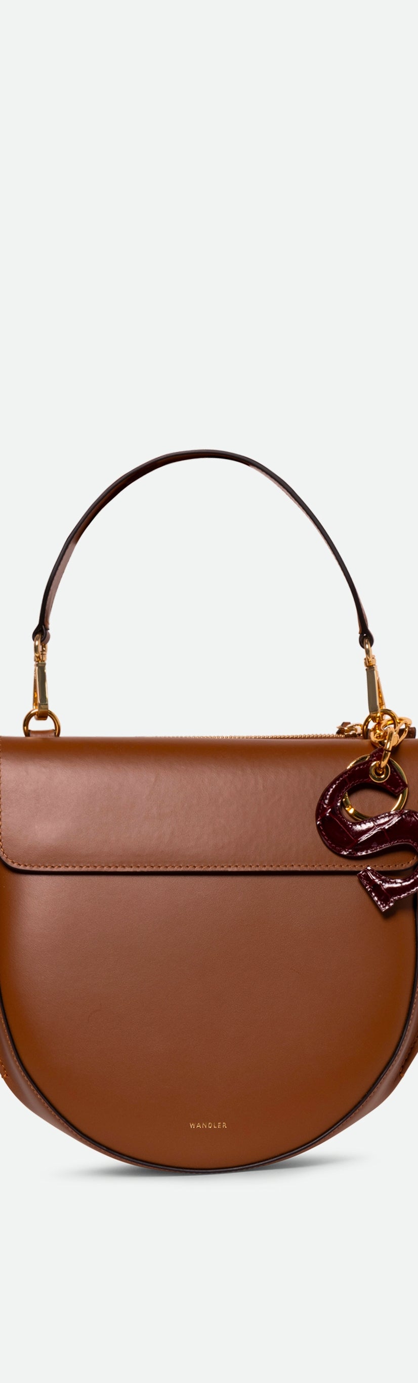 Bag Charm Letter - S - Bordeaux Croco