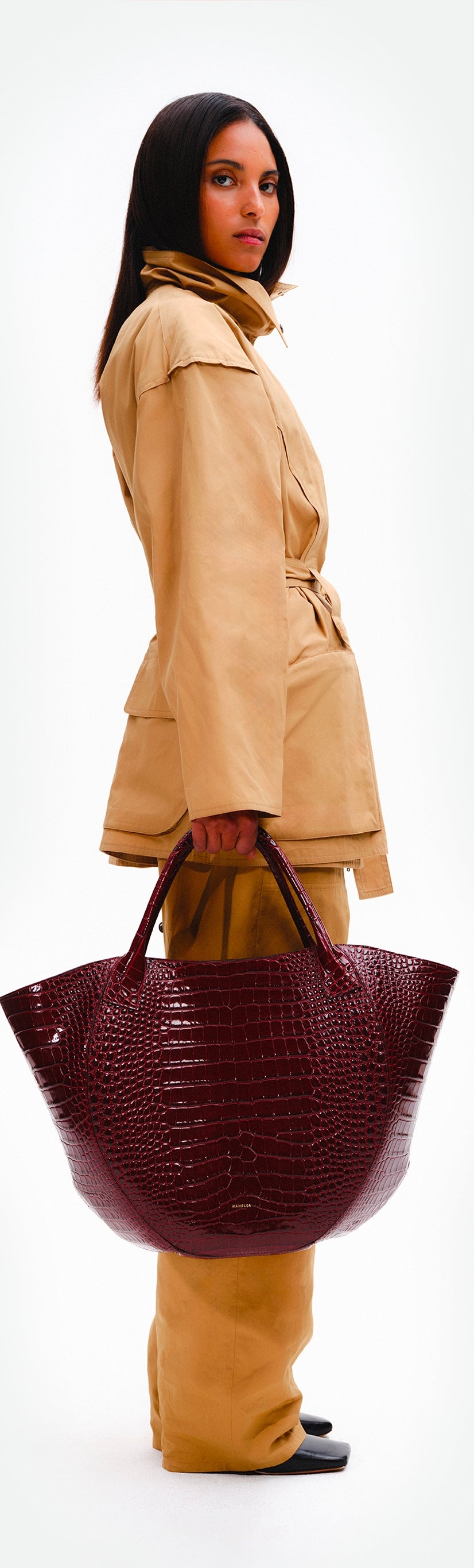 Hortensia Shopper - Bordeaux Croco