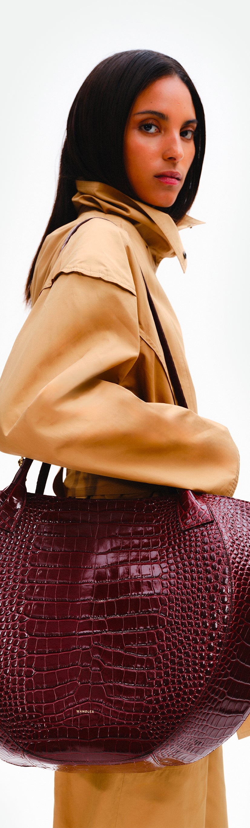 Hortensia Shopper - Bordeaux Croco