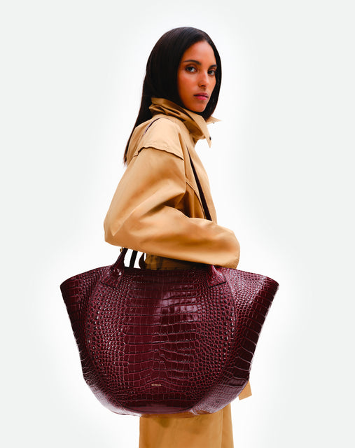 Hortensia Shopper - Bordeaux Croco